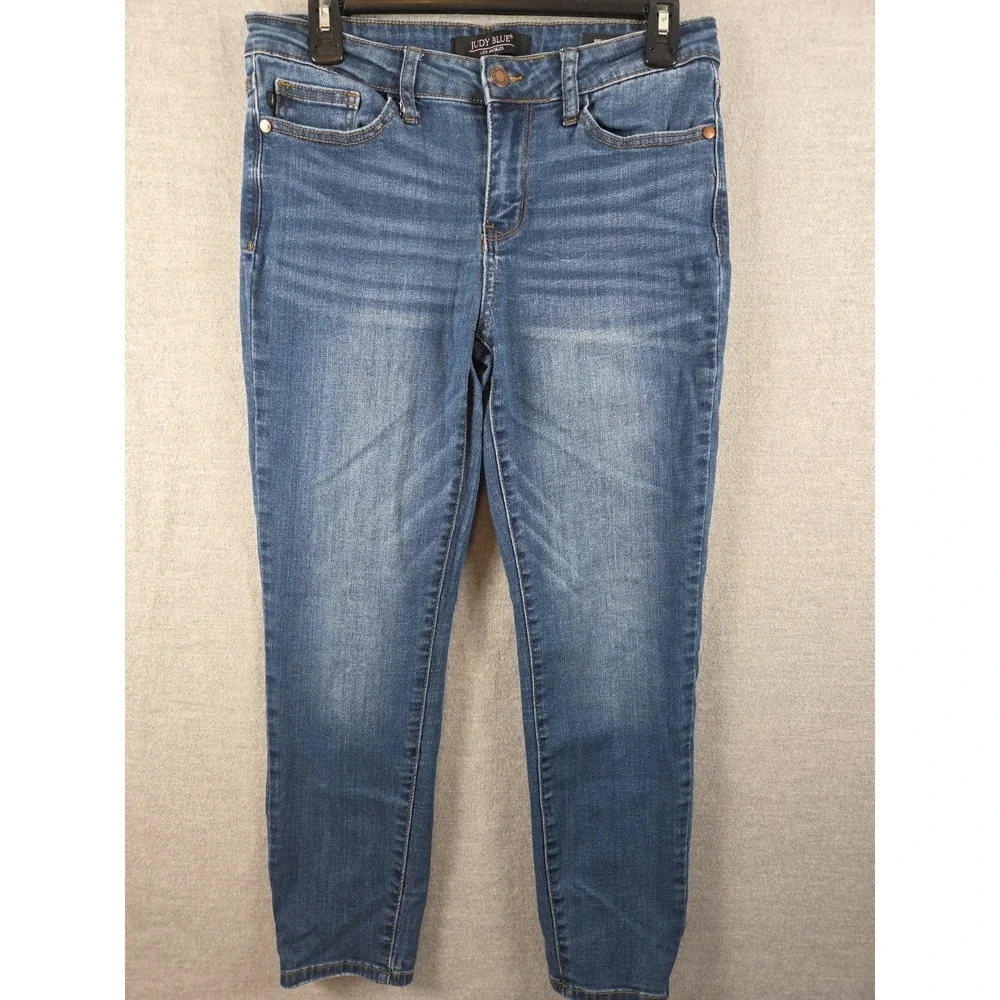 Judy Blue Jeans Womens 29 Relaxed Fit Bohemian Stretch Distressed Ankle 29x25
